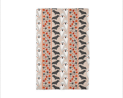 Halloween Fall Ghost Stamp Collage Kitchen Towel Waffle